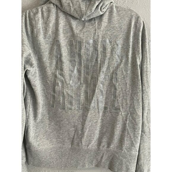 VICTORIA SECRET SUPERMODEL ESSENTIAL WOMENS GRAY ZIPPER HOODIE SIZE L - Picture 1 of 13